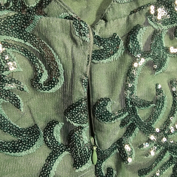 PromGirl Green Sequin Halter A-Line Mini Dress Size Medium NWT - Picture 10 of 16